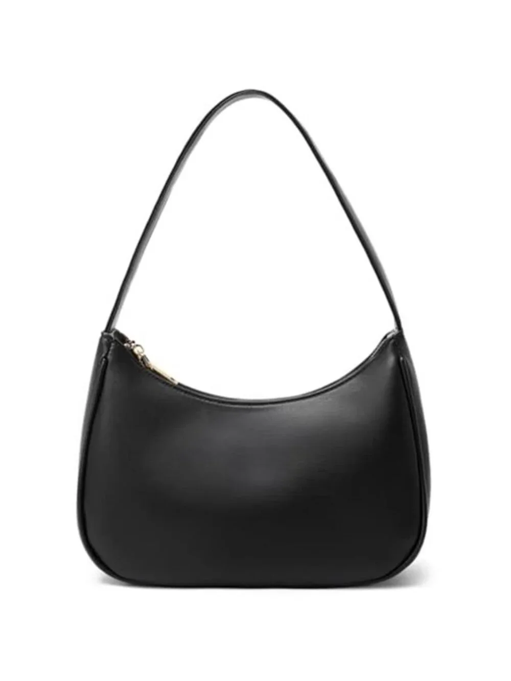 Black Hobo Shoulder Bag Mini Tote Purse Zip Closure Everyday Chic
